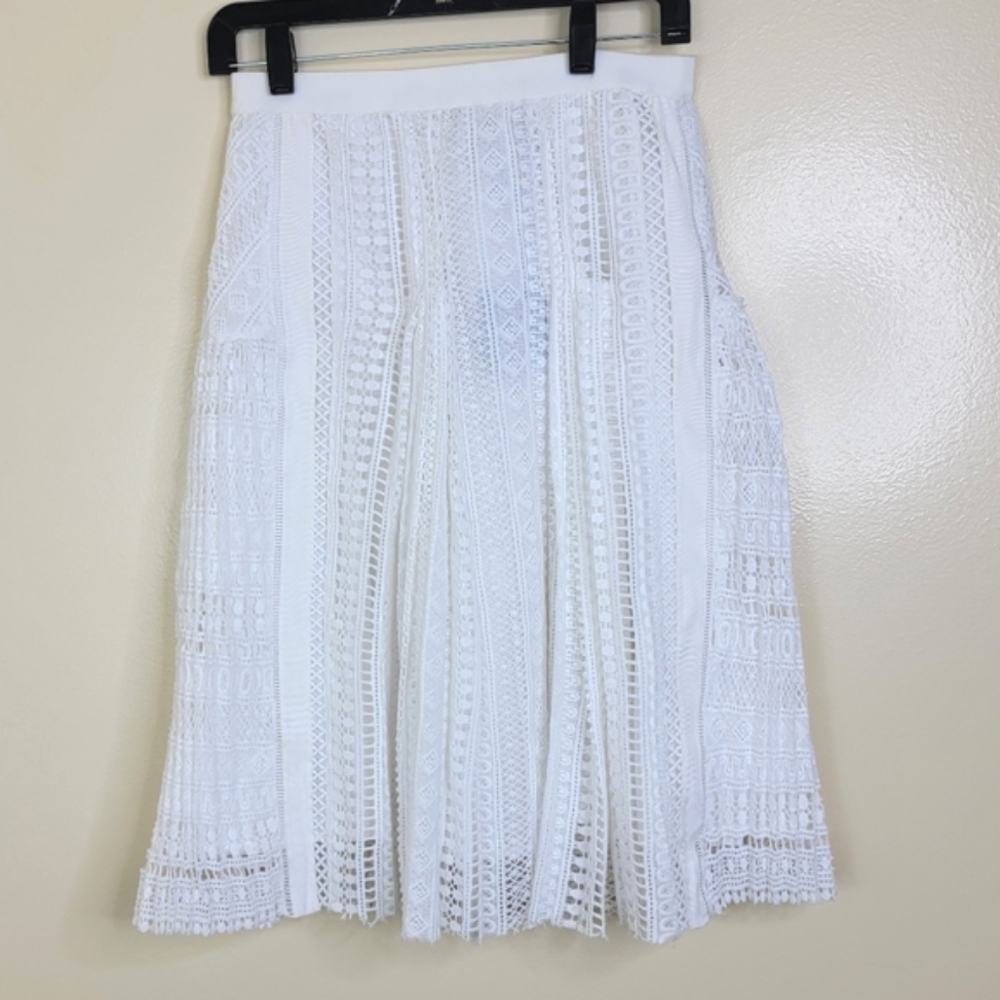 New Ellie Makir White Elegant Skirt Crochet Lace